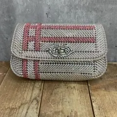 3F 昭和レトロ ハンドメイド パーティーバッグ クラッチバッグ ラメ糸装飾のサムネイル