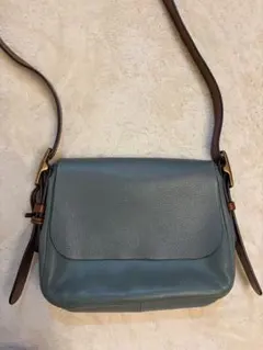 FOSSIL レザー ショルダーバッグ カーキ色のサムネイル
