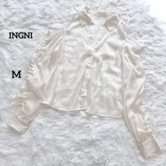 イング ブラウス シフォン 肩見せ アイボリー M フェミニン 訳あり 春夏