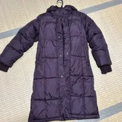 フード付き パープル 中綿コート　140