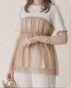 【新品未使用】しまむら こりん collin ビスチェ風ドッキングTシャツ L