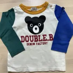 DOUBLE.B ミキハウス ストライプ 長袖Tシャツ 90