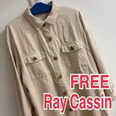 【Ray Cassin】コーデュロイシャツ 長袖 アイボリー