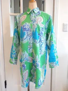ラルフローレン RALPH LAUREN ペイズリー柄 長袖ワンピシャツ (S)