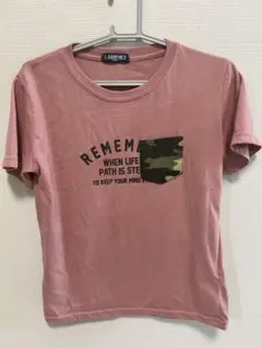 迷彩ポケット付きピンクTシャツ 150