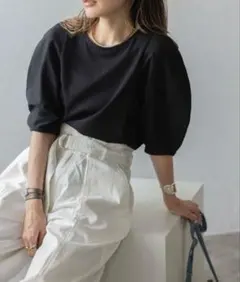 Bonjour Sagan コクーンスリーブTシャツ ブラックのサムネイル