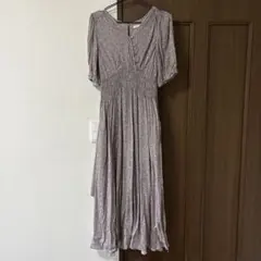 FRAY I.D フラワープリント 半袖 ロングワンピース