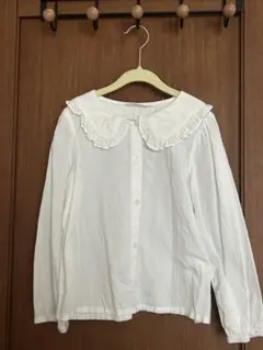 H&M フリル襟 セーラー襟 ホワイト 長袖シャツ 6Y