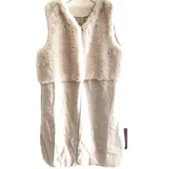 ABITOKYO アビトーキョー　ジレ ベスト ファー　前面ファー　ベージュ　F