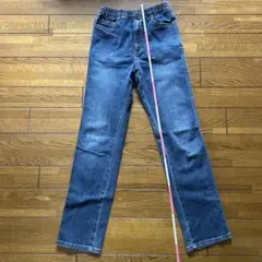 デニムブルー ストレートパンツ ゴム入り　150