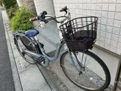 PAS With 電動アシスト自転車 グレー 前カゴ付きのサムネイル