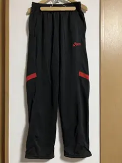 asics トレーニングパンツ ブラック/レッド サイズL
