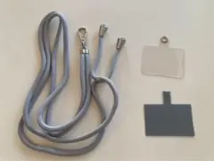 ✨スマホストラップホルダー 肩掛け ストラップ スマホ 斜めがけ　グレー