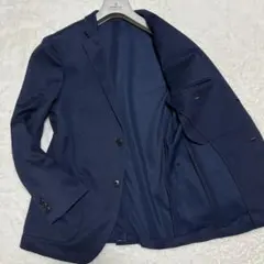 美品！ユニクロ 感動ジャケット Mサイズ ネイビー コットンライク