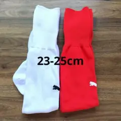 Puma サッカーソックス 23-25cm ホワイト レッド