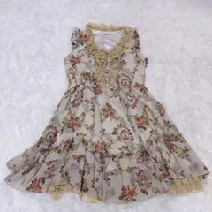 アクシーズファム　花柄フリル　ノースリーブワンピース