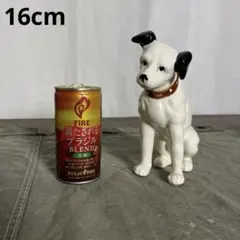 当時物 Victor ビクター 陶器製 犬 ニッパー 置物 オブジェ　16cm Victor ニッパー犬 ビクター犬 珍品 陶器 置物 オブジェ 耳 茶色 首輪