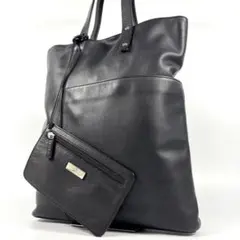 ✨極美品✨ロエベ トートバッグ 肩掛け A4可 レザー 本革 刻印 ブラック 黒