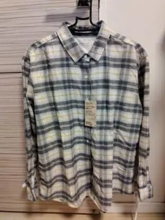 MUJI 両面起毛フランネル レギュラーカラー長袖シャツ