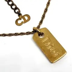 DIOR ディオール ネックレス プレート ゴールド チェーン レディース 金色
