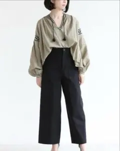 MACPHEE 2WAY STRETCH ワイドパンツ 32 ダークネイビー