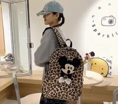 ミッキーマウス ヒョウ柄リュック