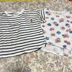 キムラタン　ボブソン　半袖　ドルマン　ボーダー　花柄　Tシャツ 110cm 半袖