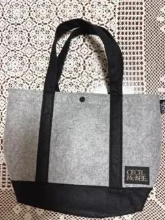 CECIIL McBEE フェルトトートバッグ グレー・ブラック