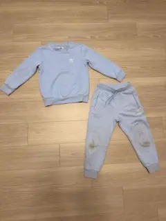 adidasキッズセットアップ120cmスウェット上下 トレーナー 水色男女兼用