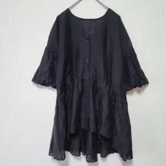 【GALLEST】（M）バルーンスリーブティアードボリュームブラウス/羽織り