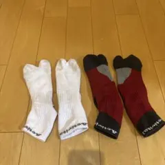 サッカーソックス 白 赤 2足セット