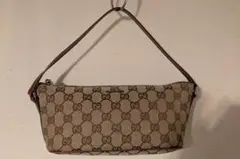 GUCCI GGパターン ハンドバッグ ベージュ/赤