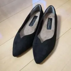 美品【greenlabelrelaxing】ウォームフラットシューズ23.5㌢