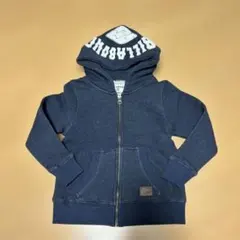 超美品 ビラボン 裏起毛 ジップアップ パーカー 110 ネイビー