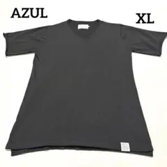 azul メンズ 両裾スリット Vネック Tシャツ ブラックのサムネイル