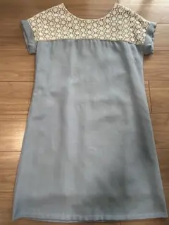 SOUP レースワンピース 半袖 ブルー　7号