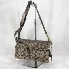 コーチ COACHシグネチャーキャンバスウェストバッグショルダーバッグ✧
