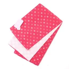 半幅帯 小袋帯 花柄 ピンク