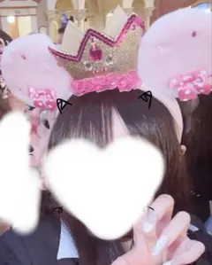 ディズニー カチューシャ ピンク ドット柄