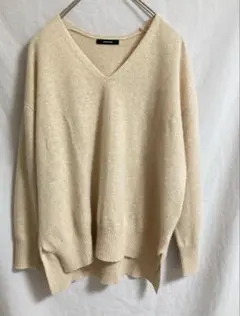 ジャーナルスタンダード　レリューム　カシミヤ　Vネックニット　ベージュ　長袖
