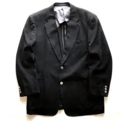 ★美品★バーバリー テーラードジャケット シングル 黒 L レーヨン 春夏