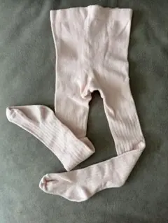 【美品♡万能色】ベビー タイツ リブ編み ピンク　74〜80cm