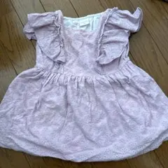 アカチャンホンポ SIMPLE FREE 半袖 フリル付きワンピース 80 薄紫