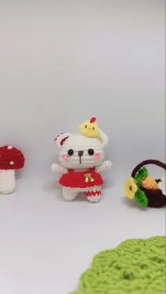 あみぐるみ　くま　ひよこ　ワンピースのサムネイル