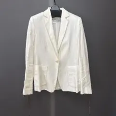 MaxMara テーラードジャケット ホワイト ステッチ - メルカリ