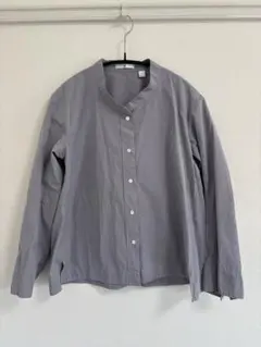 UNIQLO +Jグレー バンドカラー シャツ 長袖