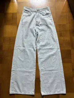 &DENIM ワイドレッグ デニムパンツ ライトブルー