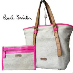 Paul smith ポールスミス トートバッグ キャンバス レザー ポシェット