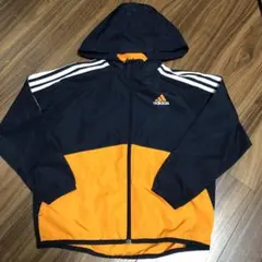 adidas ピステ・ウィンドブレーカー ネイビー/オレンジ　130