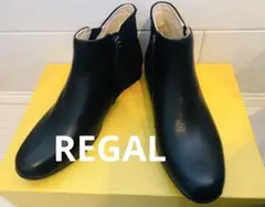 【美品】REGAL ブラックレザー ショートブーツ